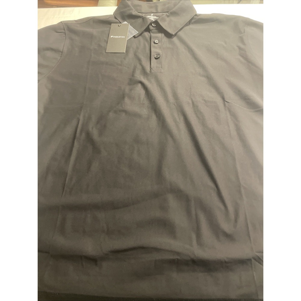 Fabletics Men's The Training Day Polo Golf XL Extra-Large Nylon Black